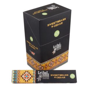 Tribal Soul Incense Sticks featuring Sweet Grass and Cedar scents.