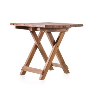 Hand-made square folding coffee table in recycled teak wood from Bali.
