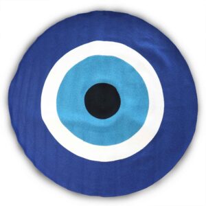 Cotton rope rug featuring an iconic Evil Eye design, perfect for home decor.