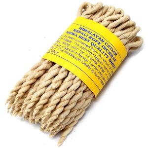 Handmade Himalayan Cedar rope incense for aromatic ambience.
