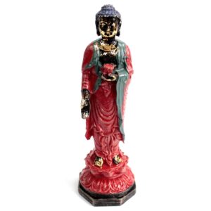 Antique Buddha statue standing elegantly, perfect for home or meditation space.