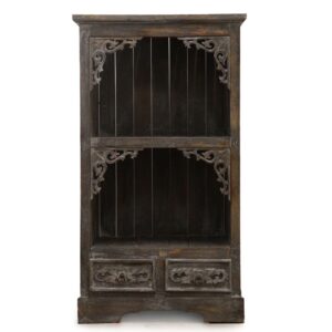 Stylish greywash Albasia bathroom cabinet with ample storage space.