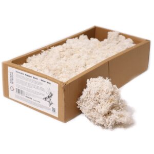 Snow white decorative reindeer moss, perfect for winter-themed decor and crafts.