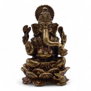 Handcrafted brass Ganesha statue showcasing intricate details and artistry.