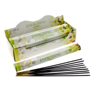 Stamford Hexagonal Incense Sticks in a stylish holder, emitting a calming aroma.