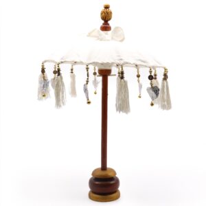 Handcrafted Bali Home Decor Parasol in natural canvas for elegant home styling.