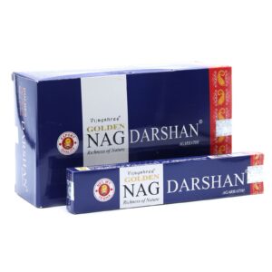 Golden Nag Darshan Incense sticks in a decorative packaging.