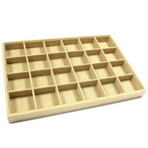 Twenty-four compartment display tray for showcasing jewellery and precious stones.