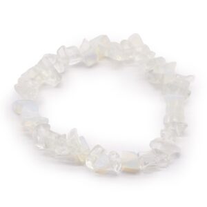 Stylish chipstone bracelet featuring polished opalite gemstone chips.