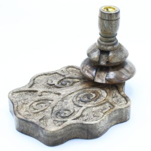 Mango wood backflow burner featuring the Tree of Life design.