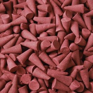 Bulk incense cones in vibrant colours with a Midnight Rose fragrance.