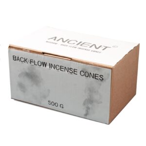 Sandalwood back flow incense cones in a decorative box, perfect for creating a calming atmosphere.