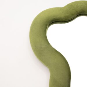 Large Cloud mirror in moss green with a soft, organic design.