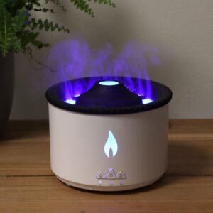 Elegant medium volcano effect aroma diffuser in two colours with mood light.