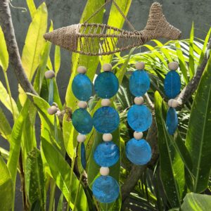 Elegant string fish and blue copis drop for home decor and relaxation.