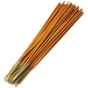 Bulk pack of orange and cinnamon incense sticks in vibrant colours.