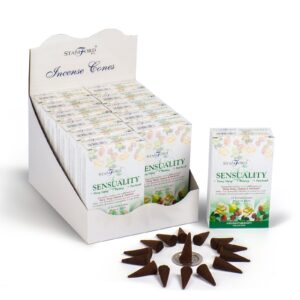Aromatic Sensuality incense cones for a calming atmosphere.