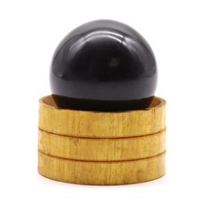 40mm tourmaline gemstone sphere with a stand, perfect for home decor.