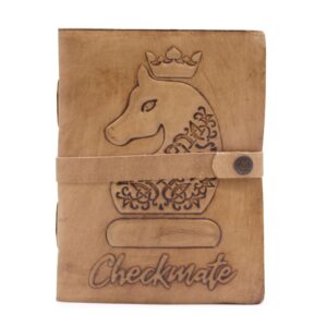 Light tan Checkmate book with decle-edged pages, perfect for mindful living.