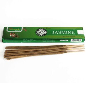 Hand rolled jasmine incense sticks in a decorative box from Jaipur.