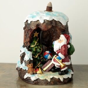 Elegant Christmas Santa's Grotto backflow incense burner for festive ambience.