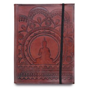 Medium notebook featuring a Tibetan Mandala design with a strap.
