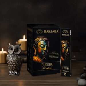 Banjara Buddha incense holder with intricate detailing for mindful living.