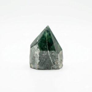 Polished green aventurine points showcasing natural variations and textures.