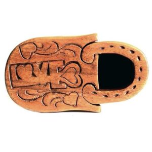 Handmade Sheesham wood Bali Magic Box with intricate puzzle design.