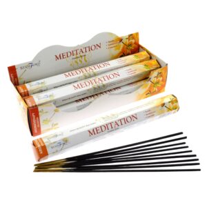 Stamford Hexagonal Incense Sticks in a stylish holder, perfect for relaxation.