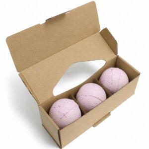Set of three colourful Passion Potion Bath Bombs arranged together.