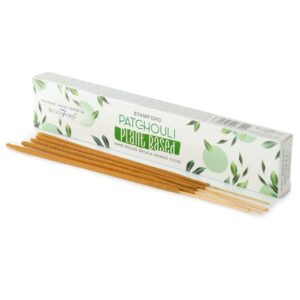 Patchouli-scented plant-based masala incense sticks for a calming atmosphere.