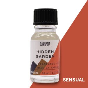 10ml Hidden Garden Fragrance Oil bottle with a floral design