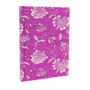 Antique fuchsia cotton bound notebook with 96 pages, perfect for mindful living.