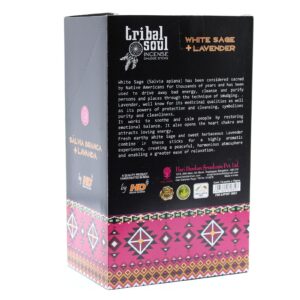 Tribal Soul Incense Sticks featuring White Sage and Lavender for a calming atmosphere.