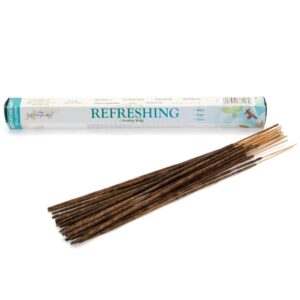 Hexagonal incense sticks in a stylish holder, perfect for creating a calming atmosphere.