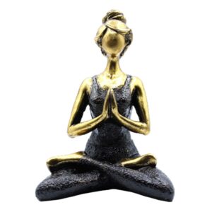 Bronze and black yoga lady figure, perfect for home decor and mindful living.