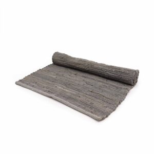 Handloom cotton rug in charcoal, perfect for enhancing home decor.