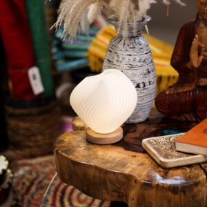 Shell Twisted New Wave Lamp with three brightness settings for versatile lighting.