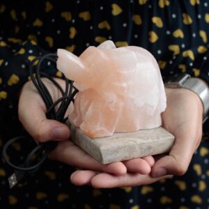 Multicolour Himalayan salt lamp with USB connector for home decor