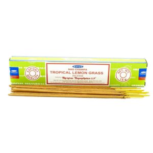 Satya Incense Sticks in Tropical Lemongrass scent, perfect for creating a calming atmosphere.