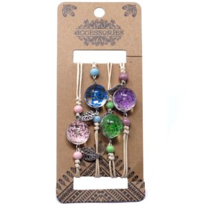 Unique bracelet featuring real pressed flowers encased in glass.