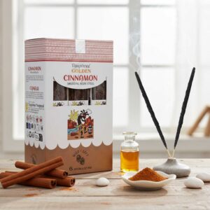 Golden Cinnamon Smudging Resin Sticks with a textured finish for a warm aroma.