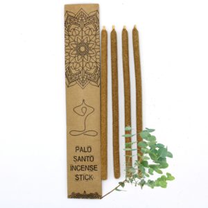 Large Palo Santo incense sticks with eucalyptus scent for calming spaces.