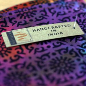 Vibrant cotton wall art featuring a mandala and elephant motifs.