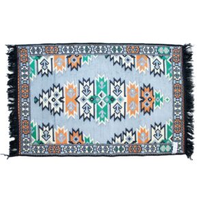 Charcoal Kilim rug measuring 125x80 cm, perfect for home decor.