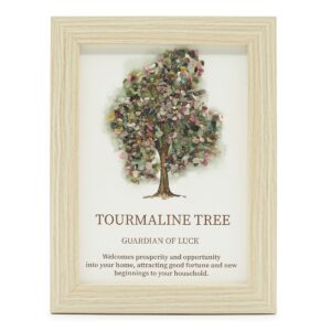 Decorative Tree of Life picture with vibrant tourmaline gemstone chips.