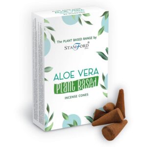 Aloe Vera plant based incense cones in a decorative setting.