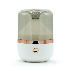 White and bronze urban aroma diffuser with colourful night light feature.