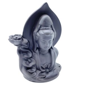 Elegant backflow incense burner featuring a serene Buddha design.